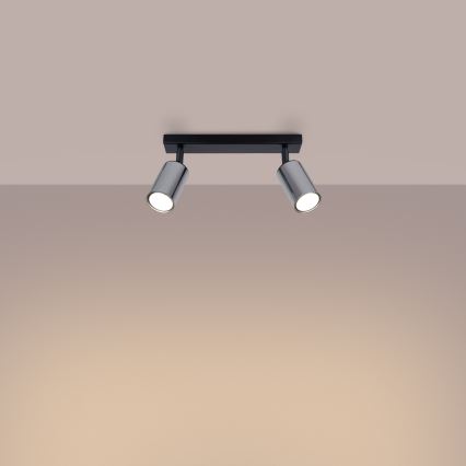 Точковий світильник WINX 2xGU10/10W/230V чорний/глянцевий хром