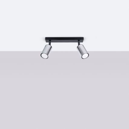 Точковий світильник WINX 2xGU10/10W/230V чорний/глянцевий хром