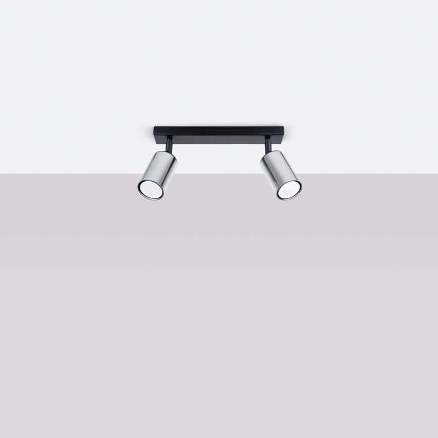 Точковий світильник WINX 2xGU10/10W/230V чорний/глянцевий хром