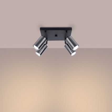 Точковий світильник WINX 4xGU10/10W/230V чорний/глянцевий хром