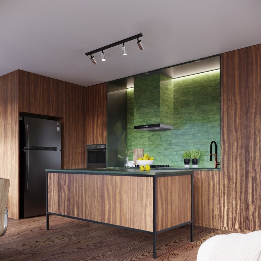 Точковий світильник WINX 4xGU10/10W/230V чорний/глянцевий хром