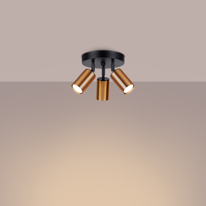 Точковий світильник WINX 3xGU10/10W/230V чорний/мідь