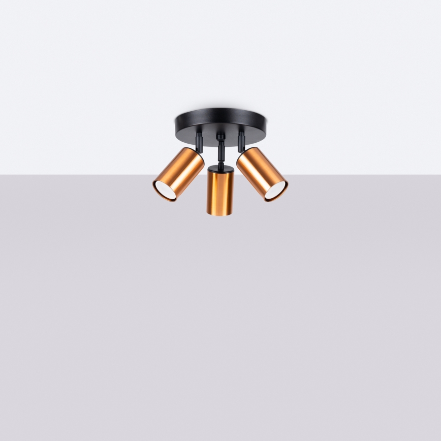 Точковий світильник WINX 3xGU10/10W/230V чорний/мідь