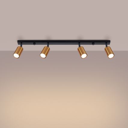 Точковий світильник WINX 4xGU10/10W/230V чорний/мідь