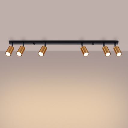 Точковий світильник WINX 6xGU10/10W/230V чорний/мідь