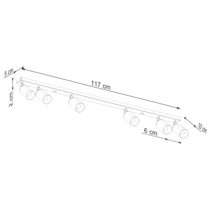 Точковий світильник WINX 6xGU10/10W/230V чорний/мідь