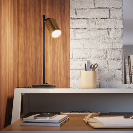 Настільна лампа WINX 1xGU10/10W/230V чорний/золотий