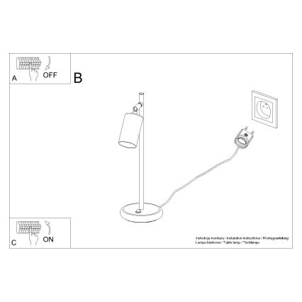 Настільна лампа WINX 1xGU10/10W/230V чорний/золотий