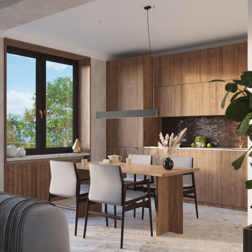 Світлодіодна підвісна люстра SPARK 1xG13/8,5W/230V чорний