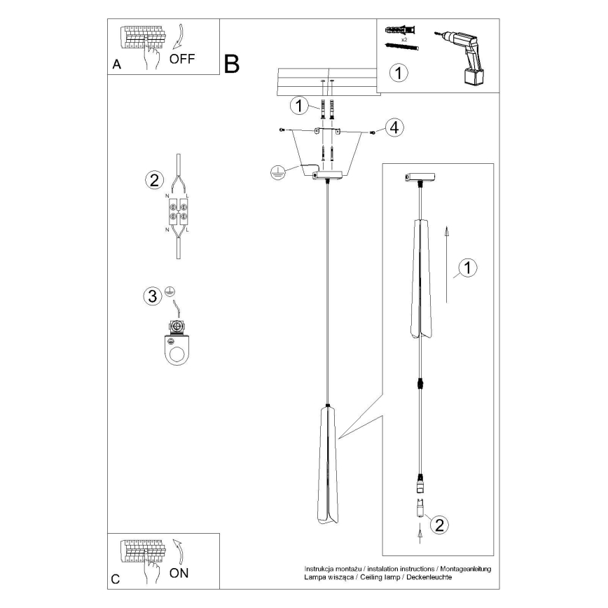 Подвесная люстра PRYSM 1xG9/8W/230V черный