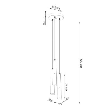 Подвесная люстра PRYSM 3xG9/8W/230V черный