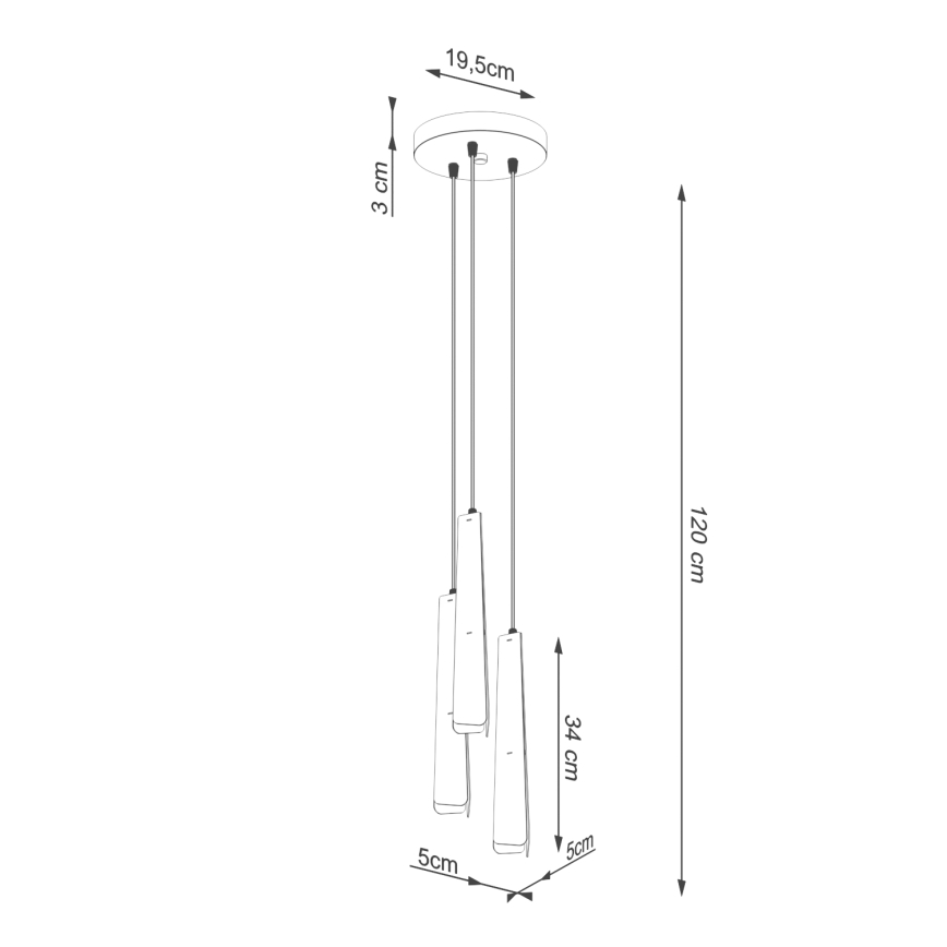 Подвесная люстра PRYSM 3xG9/8W/230V черный