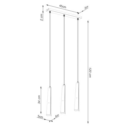 Подвесная люстра PRYSM 3xG9/8W/230V черный