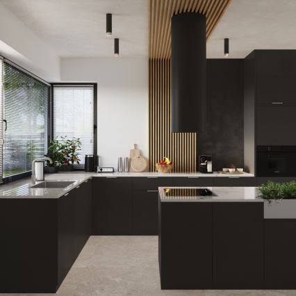 Точковий світильник NERO 1xGU10/10W/230V 12,5 см чорний/глянцевий хром