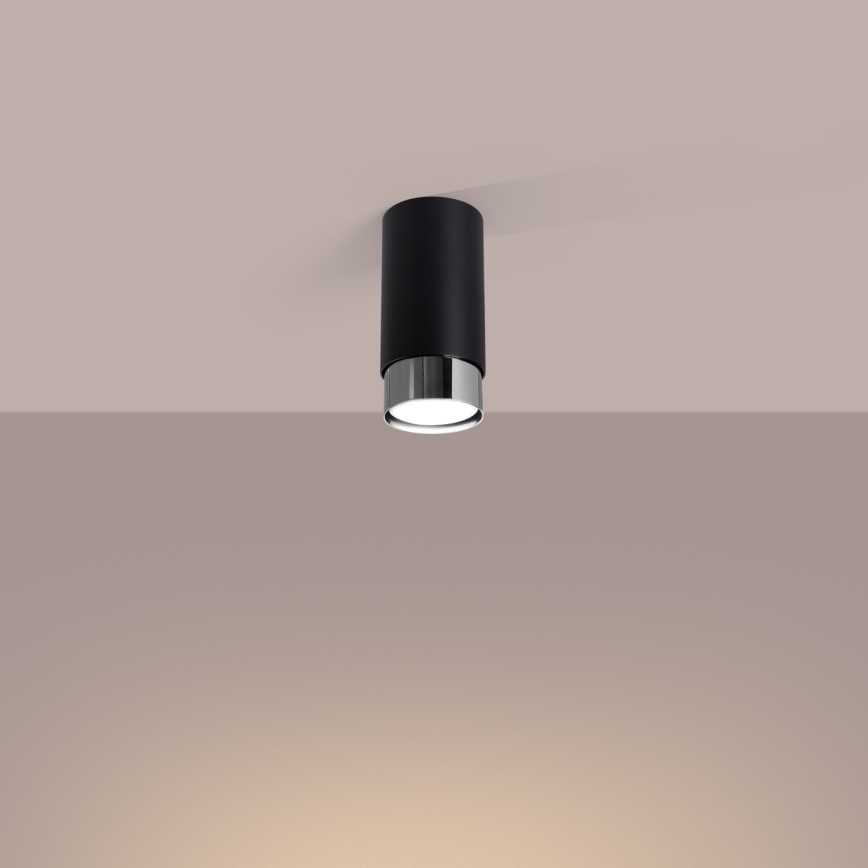 Точковий світильник NERO 1xGU10/10W/230V 12,5 см чорний/глянцевий хром