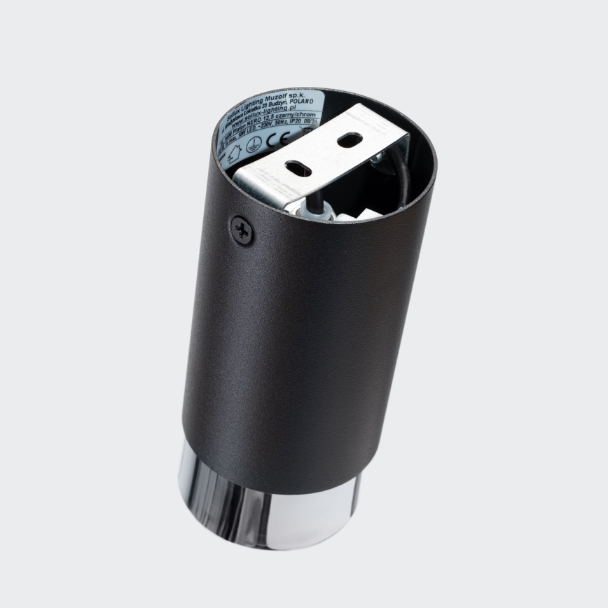 Точковий світильник NERO 1xGU10/10W/230V 12,5 см чорний/глянцевий хром