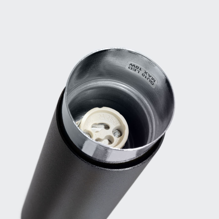Точковий світильник NERO 1xGU10/10W/230V 12,5 см чорний/глянцевий хром