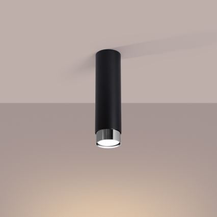 Точковий світильник NERO 1xGU10/10W/230V 22,5 см чорний/глянцевий хром