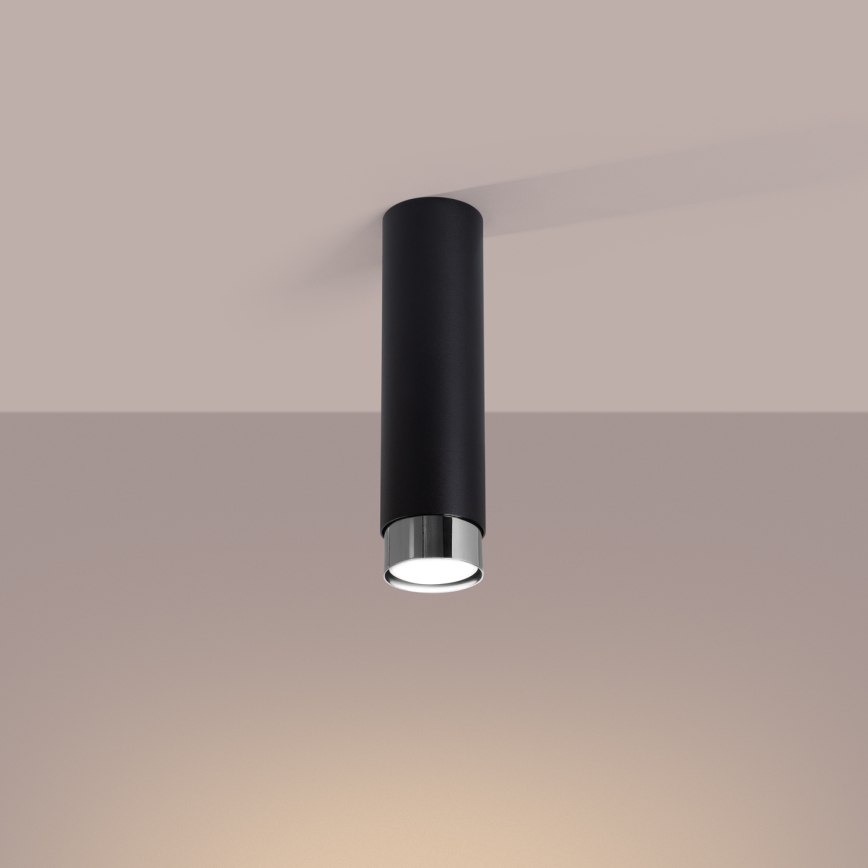 Точковий світильник NERO 1xGU10/10W/230V 22,5 см чорний/глянцевий хром