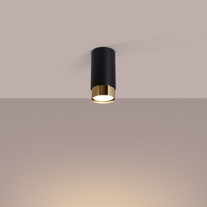 Точковий світильник NERO 1xGU10/10W/230V 12,5 см чорний/золотий