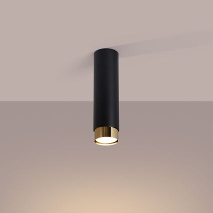Точковий світильник NERO 1xGU10/10W/230V 22,5 см чорний/золотий