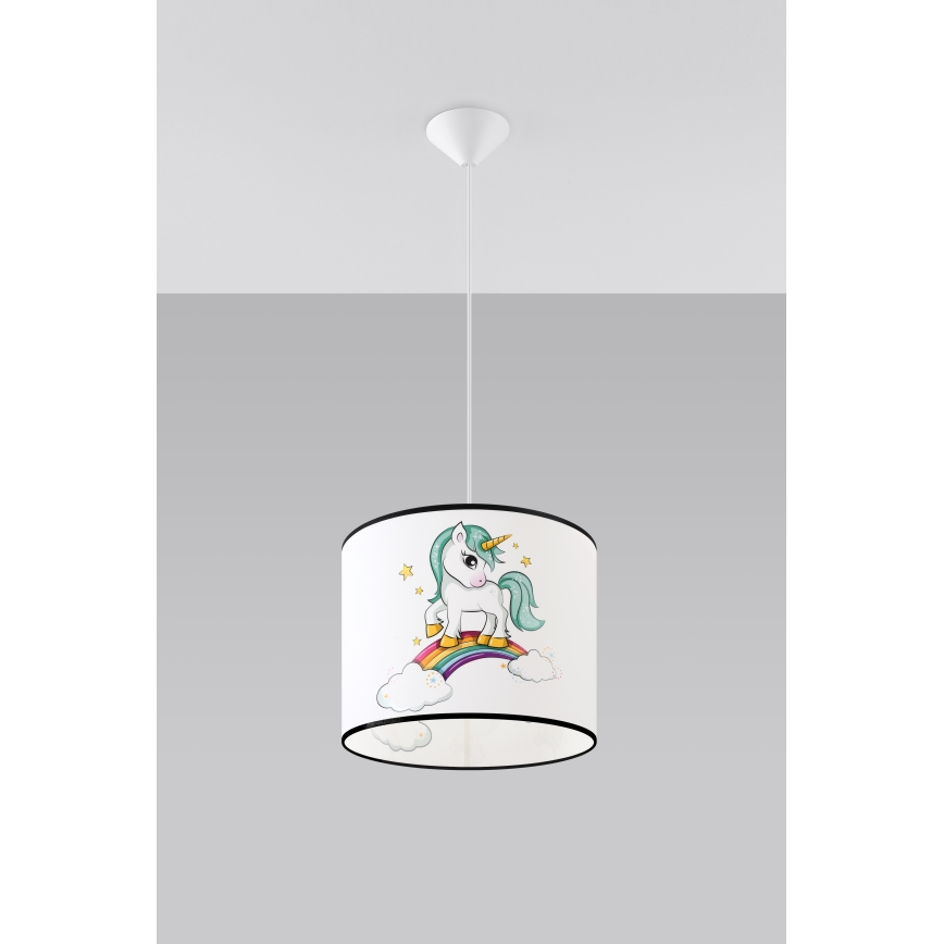 Детская подвесная люстра UNICORN 1xE27/15W/230V диаметр 30 см единорог