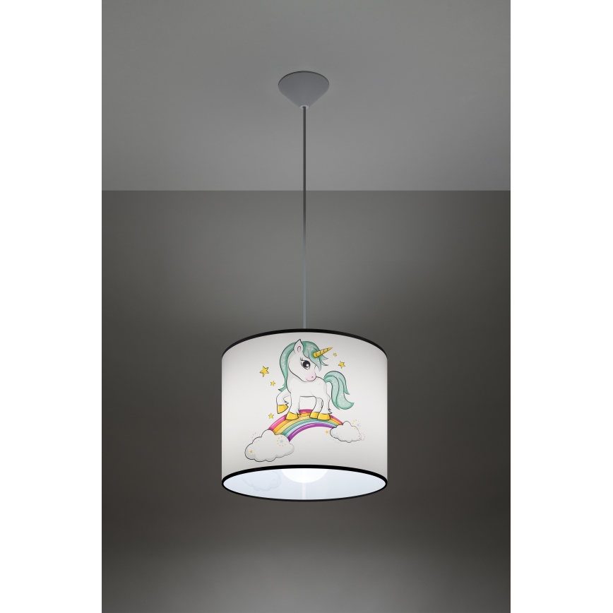 Дитяча підвісна люстра UNICORN 1xE27/15W/230V діаметр 30 см єдиноріг
