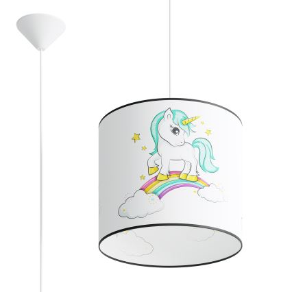 Дитяча підвісна люстра UNICORN 1xE27/15W/230V діаметр 30 см єдиноріг
