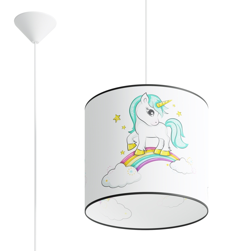 Дитяча підвісна люстра UNICORN 1xE27/15W/230V діаметр 30 см єдиноріг