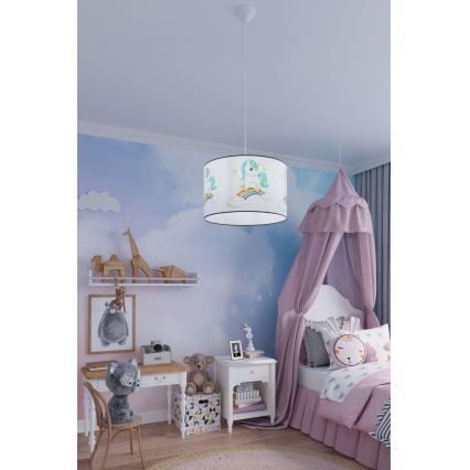 Дитяча підвісна люстра UNICORN 1xE27/15W/230V діаметр 40 см єдиноріг