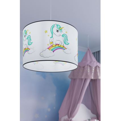 Дитяча підвісна люстра UNICORN 1xE27/15W/230V діаметр 40 см єдиноріг