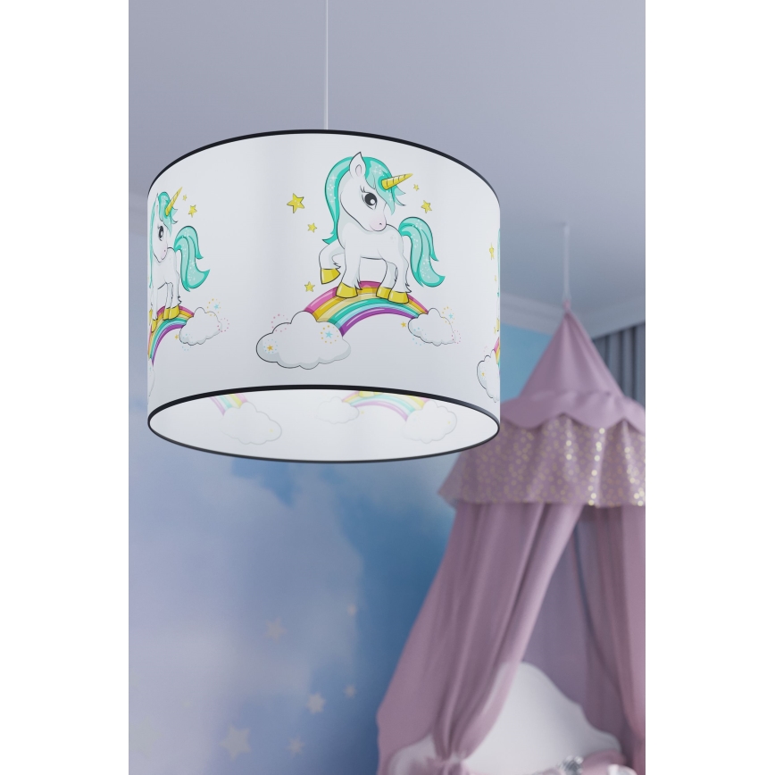 Дитяча підвісна люстра UNICORN 1xE27/15W/230V діаметр 40 см єдиноріг