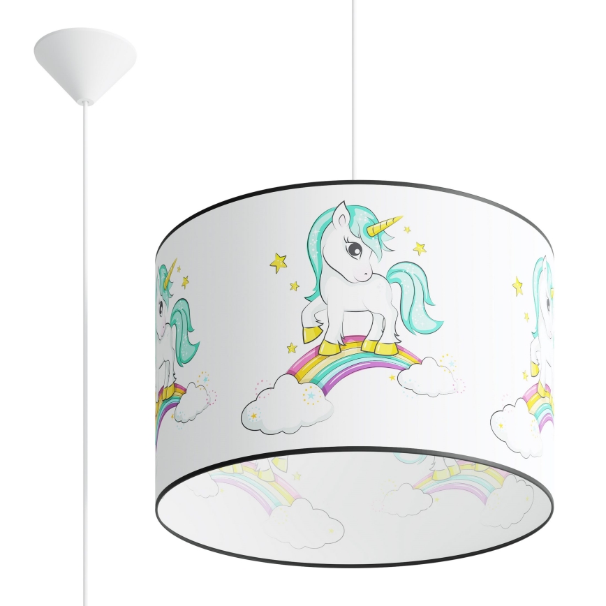 Дитяча підвісна люстра UNICORN 1xE27/15W/230V діаметр 40 см єдиноріг