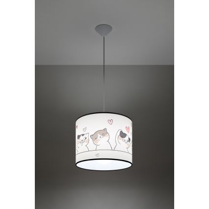 Дитяча підвісна люстра CAT 1xE27/15W/230V діаметр 30 см кіт
