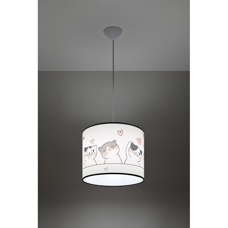 Дитяча підвісна люстра CAT 1xE27/15W/230V діаметр 30 см кіт