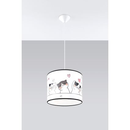 Дитяча підвісна люстра CAT 1xE27/15W/230V діаметр 30 см кіт