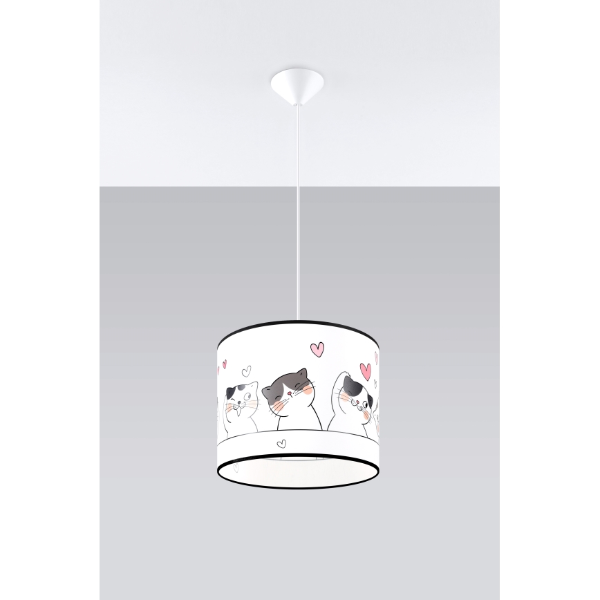 Дитяча підвісна люстра CAT 1xE27/15W/230V діаметр 30 см кіт