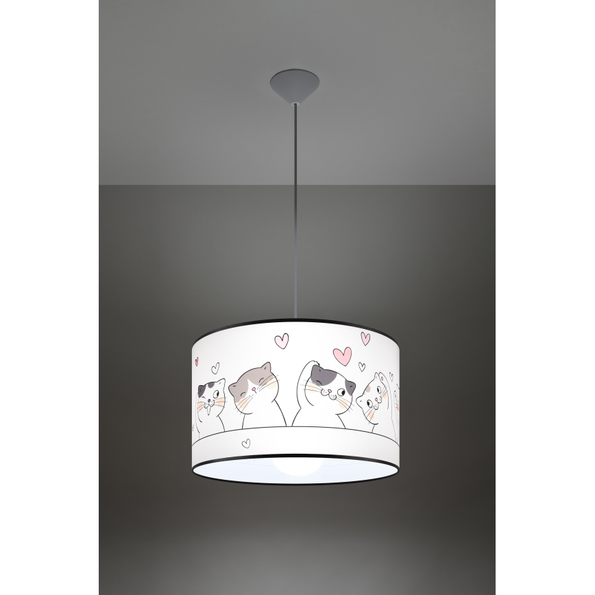 Детская подвесная люстра CAT 1xE27/15W/230V диаметр 40 см кот