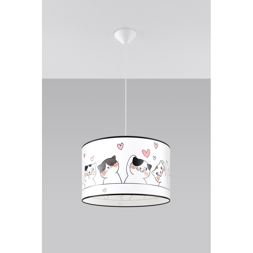 Дитяча підвісна люстра CAT 1xE27/15W/230V діаметр 40 см кіт