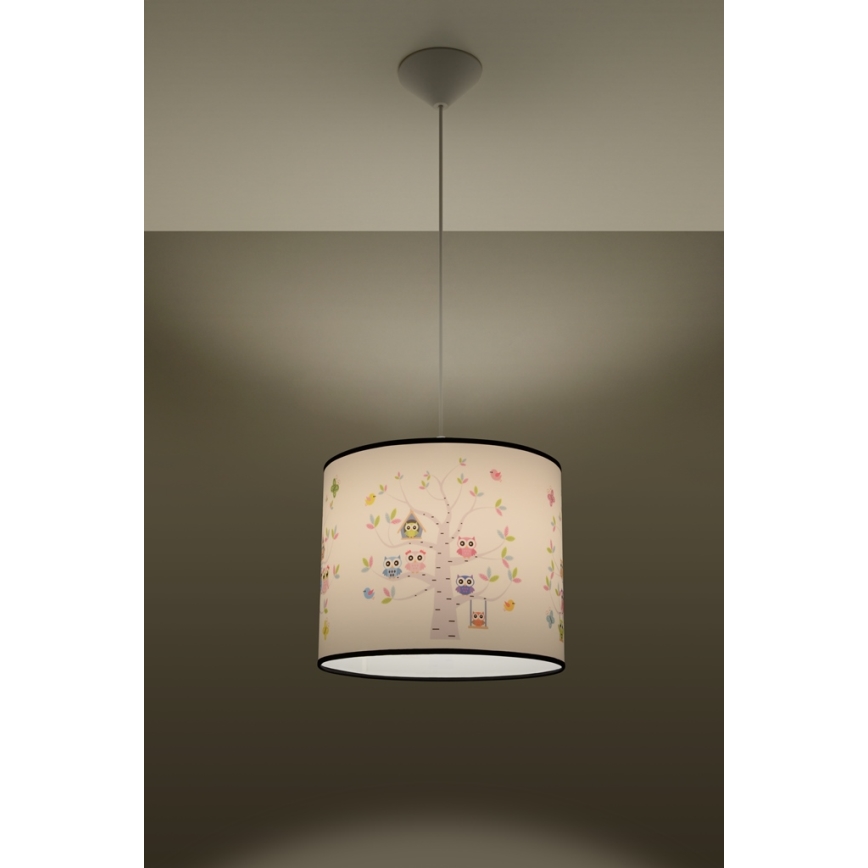 Дитяча підвісна люстра OWLS 1xE27/15W/230V діаметр 30 см сови