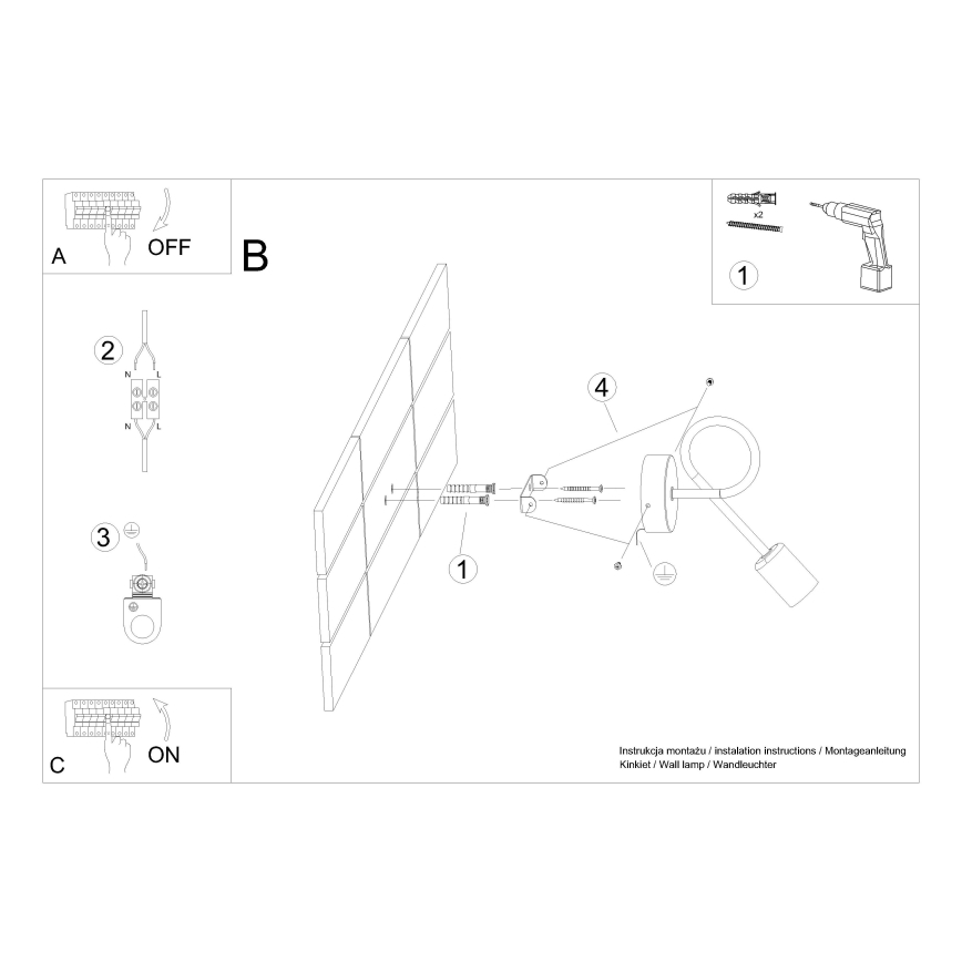 Настенная лампа LOOP 1xE27/15W/230V белый