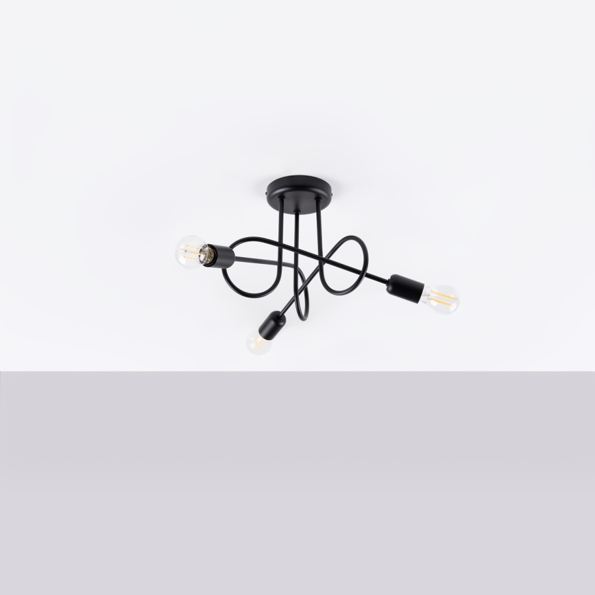 Припотолочная люстра LOOP 3xE27/15W/230V черный