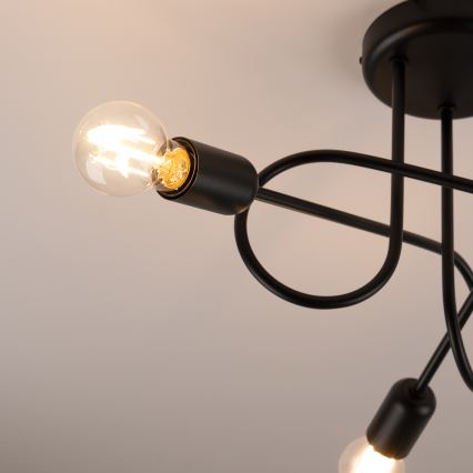 Пристельова люстра LOOP 3xE27/15W/230V чорний