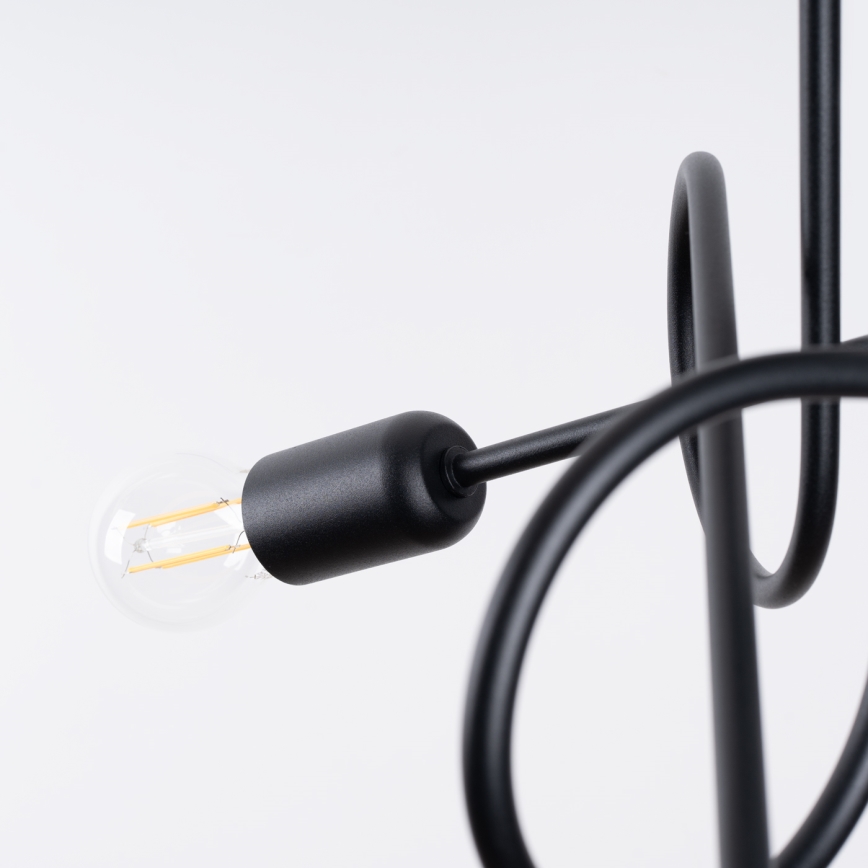 Пристельова люстра LOOP 3xE27/15W/230V чорний