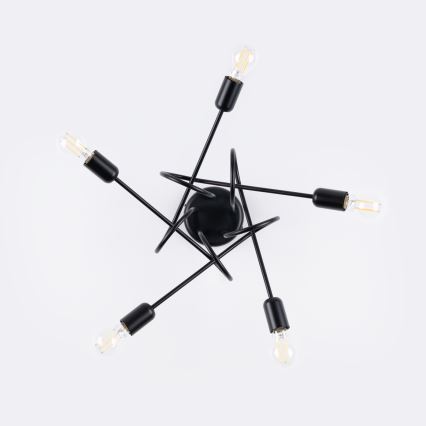 Припотолочная люстра LOOP 5xE27/15W/230V черный
