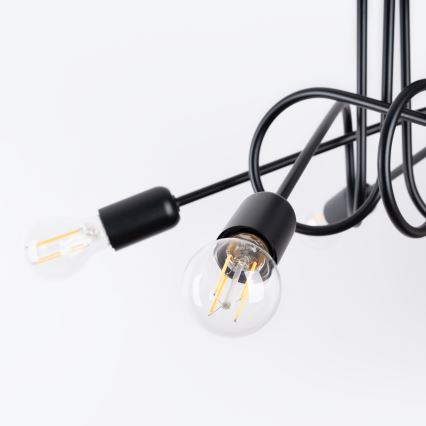 Пристельова люстра LOOP 5xE27/15W/230V чорний