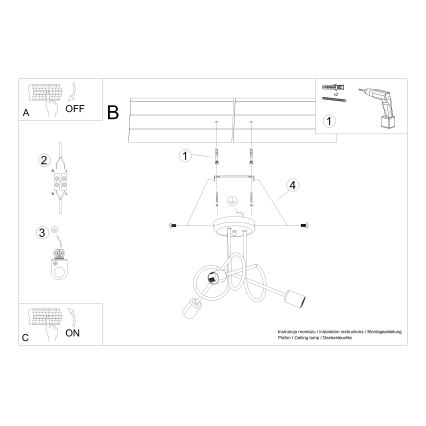 Припотолочная люстра LOOP 3xE27/15W/230V блестящий хром