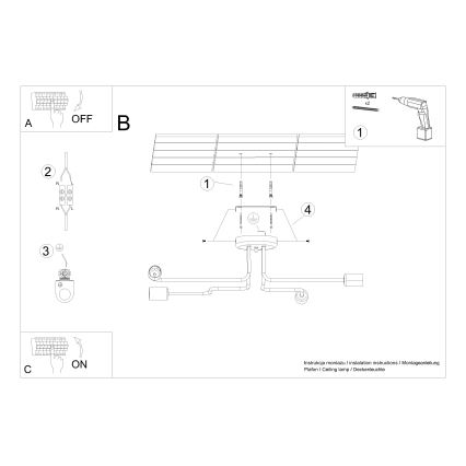 Пристельова люстра VECTOR 4xE27/15W/230V білий