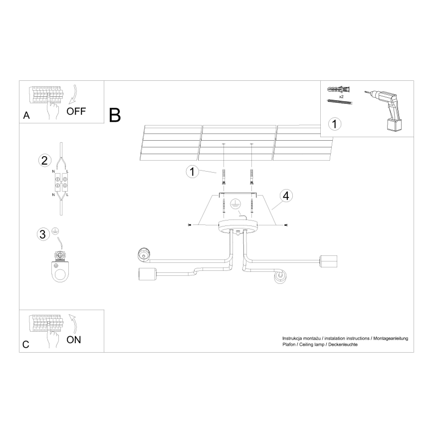 Пристельова люстра VECTOR 4xE27/15W/230V білий