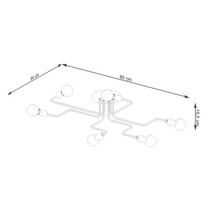 Пристельова люстра VECTOR 6xE27/15W/230V білий